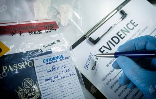 Preview: Police criminologist working on drug interception, conceptual image