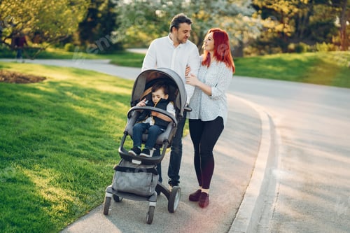 Preview: cute family in a sunny park
