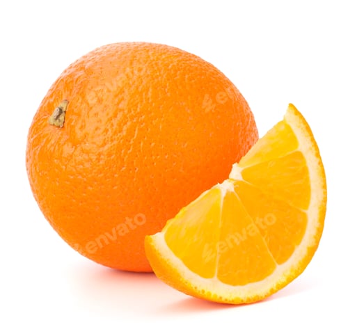 Preview: Whole orange fruit and his segment or cantle