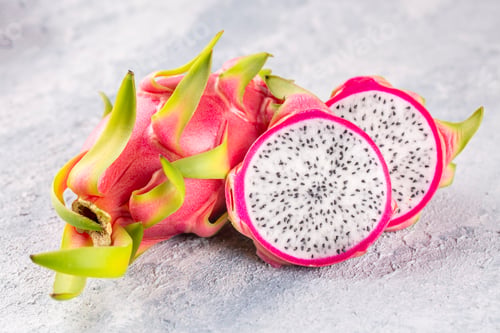 Preview: Dragon fruit isolated on white background, fresh pitahaya or pitaya