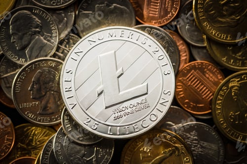 Preview: Litecoins. Digital cryptocurrency.