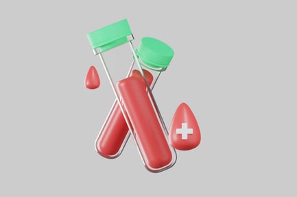 Preview: Blood test tubes and drops