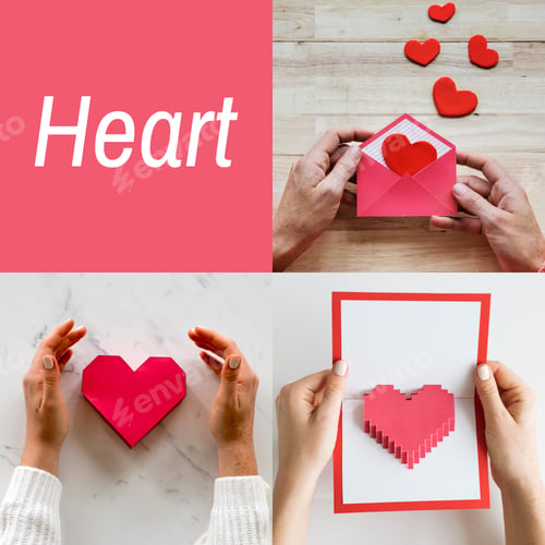Preview: Adult Woman with Love Heart Artwork Studio Collage