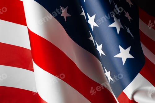 Preview: Beautifully waving star and striped American flag