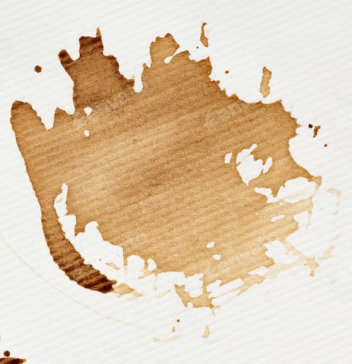 Preview: Spilled black coffee on a white background, blot