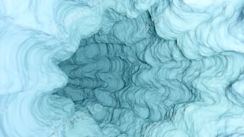 Preview: Abstract bending colorful tunnel in underground cave. Design. Gradient stone walls of an endless
