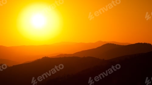 Preview: Sunset landscape over mountains