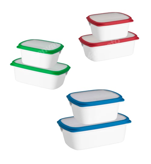 Preview: plastic containers isolated on a white background