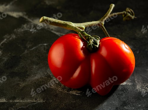 Preview: Ugly fruit or vegetable. Severely malformed mutant tomato. Food shops mostly prefer