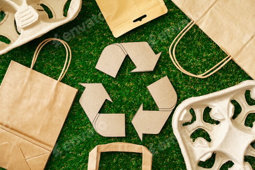 Preview: Craft paper eco bag, eco-friendly concept of consumption