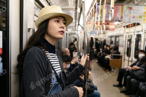 Preview: girl traveling by taking subway in nara-shi