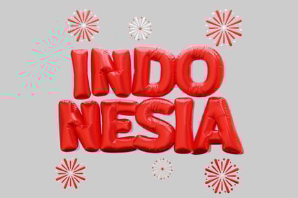 Preview: Indonesia Celebration With Red Balloons And Fireworks
