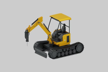Preview: Yellow miniature excavator jackhammer vehicle