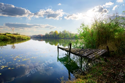 Preview: Old pier on pond