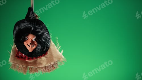 Preview: Old Witch decoration with green Background