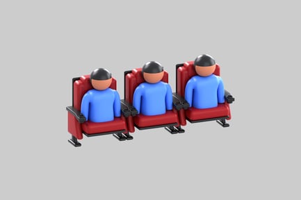 Preview: Cartoon movie theater row seating