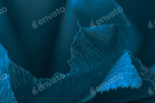 Preview: Fragment of a turquoise flower made of crepe paper. Macro photography