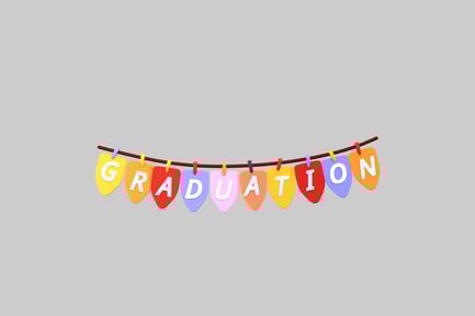 Preview: Colorful graduation banner decoration pennants