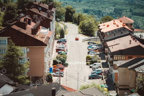 Preview: Residential street hillside view