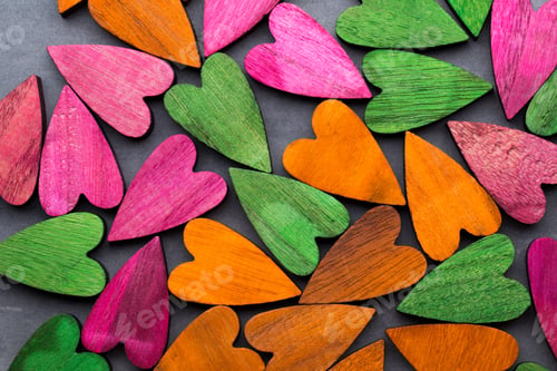 Preview: Colored heart on the gray background.