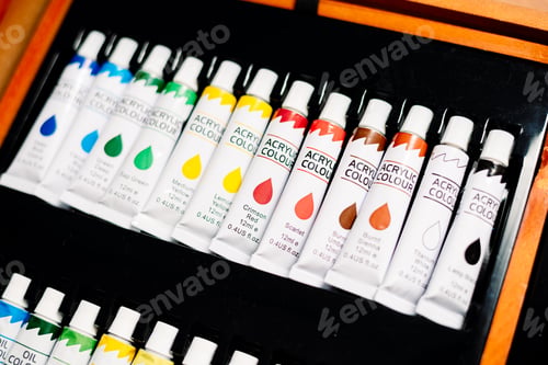 Preview: Tubes with acrylic paint to paint artistically with a fine brush.