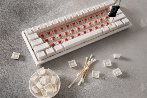 Preview: Modern mechanical keyboard. Minimal style and design keyboard. Custom build keyboard.