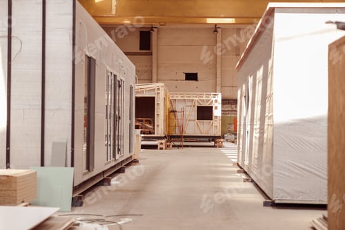 Preview: Prefabricated container houses in building under construction