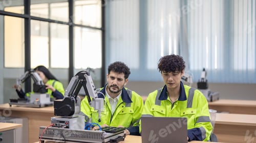 Preview: Trainees focus on robot arms, automation programs, and essential skills in the robotics academy.