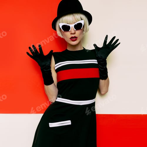 Preview: Lady Retro Style Cabaret vintage clothing. Minimal Fashion. Art