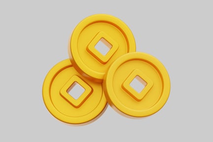 Preview: Three Golden Chinese Coins