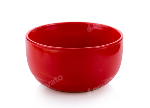 Preview: red ceramic bowl isolated on white
