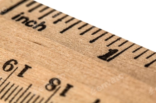 Preview: Ruler wooden, isolated on white background