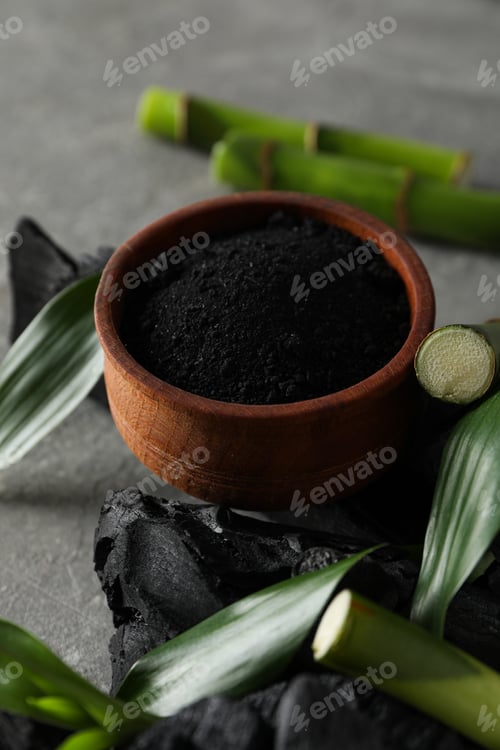 Preview: Concept of face and skin care - bamboo and charcoal