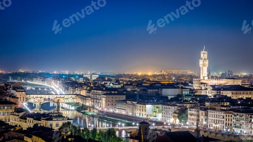 Preview: Night over the Florence in Italy in summer