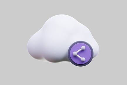 Preview: Abstract cloud with a purple circle and a Y-shaped design