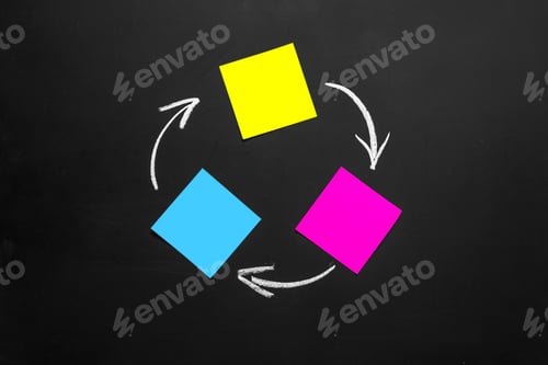 Preview: Bright colored stickers on a dark background
