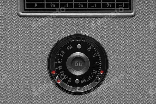 Preview: Film speed indicator window of vintage film camera