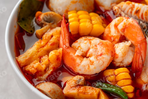 Preview: Shrimp soup bowl, Tom yum or tom yam