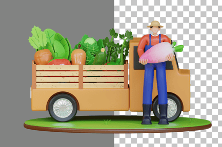 Preview: Male Farmer 3D Illustration