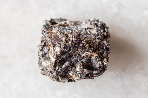 Preview: sample of raw native bismuth mineral on white