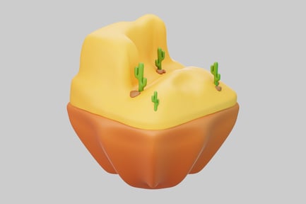 Preview: Modern Desert Landscape with Large Cacti