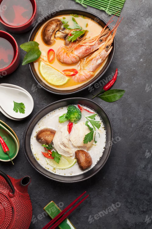 Preview: Tom Yum and Tom Kha traditional Thai soups