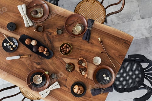 Preview: Stylish interior design of dining room