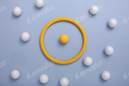 Preview: The concept of a leader. The division of society. multi-coloured balls on a coloured background