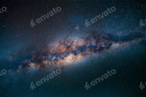 Preview: The Milky way galaxy with stars on a perfect clear night sky background