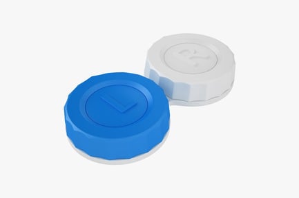 Preview: Contact Lens Storage Case with 'L' and 'R' Indicators