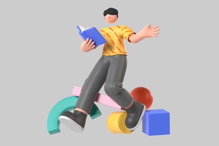 Preview: Cartoon bookworm character