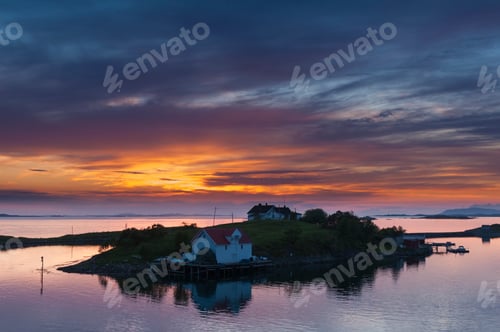 Preview: Serene sunset over a tranquil coastal scene