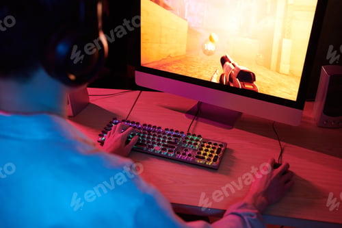 Preview: Boy Playing First Person Shooter Videogame
