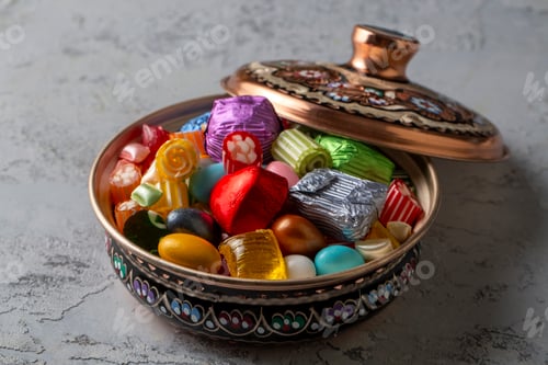 Preview: Traditional Turkish Ramadan Sweet Sugar hard Candy, Chocolate candie and Almond candies
